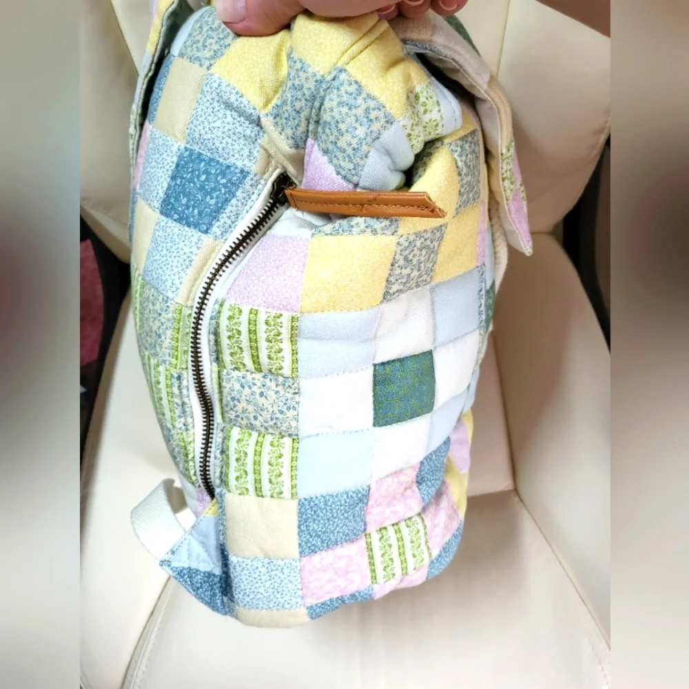 Patchwork Quilted Multicolor Women's Backpack